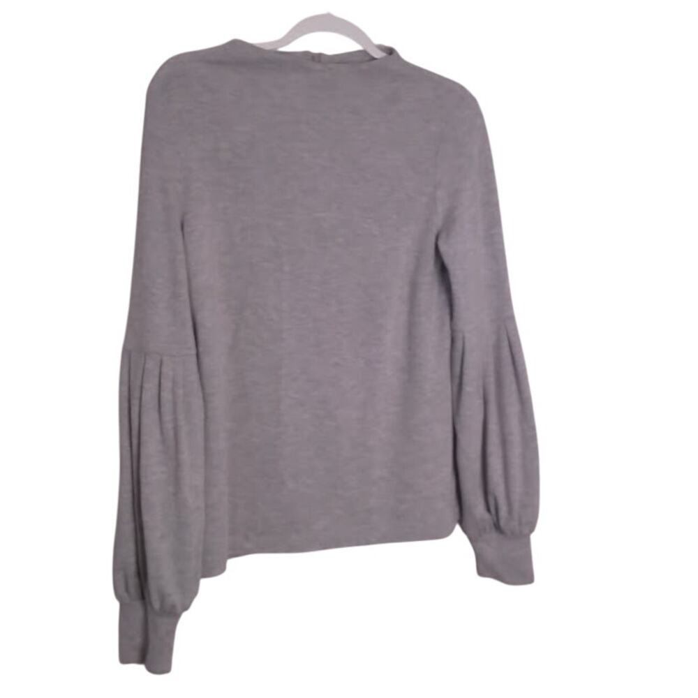 Ann Taylor Pleated Balloon Sleeve Top Gray Women’s Medium